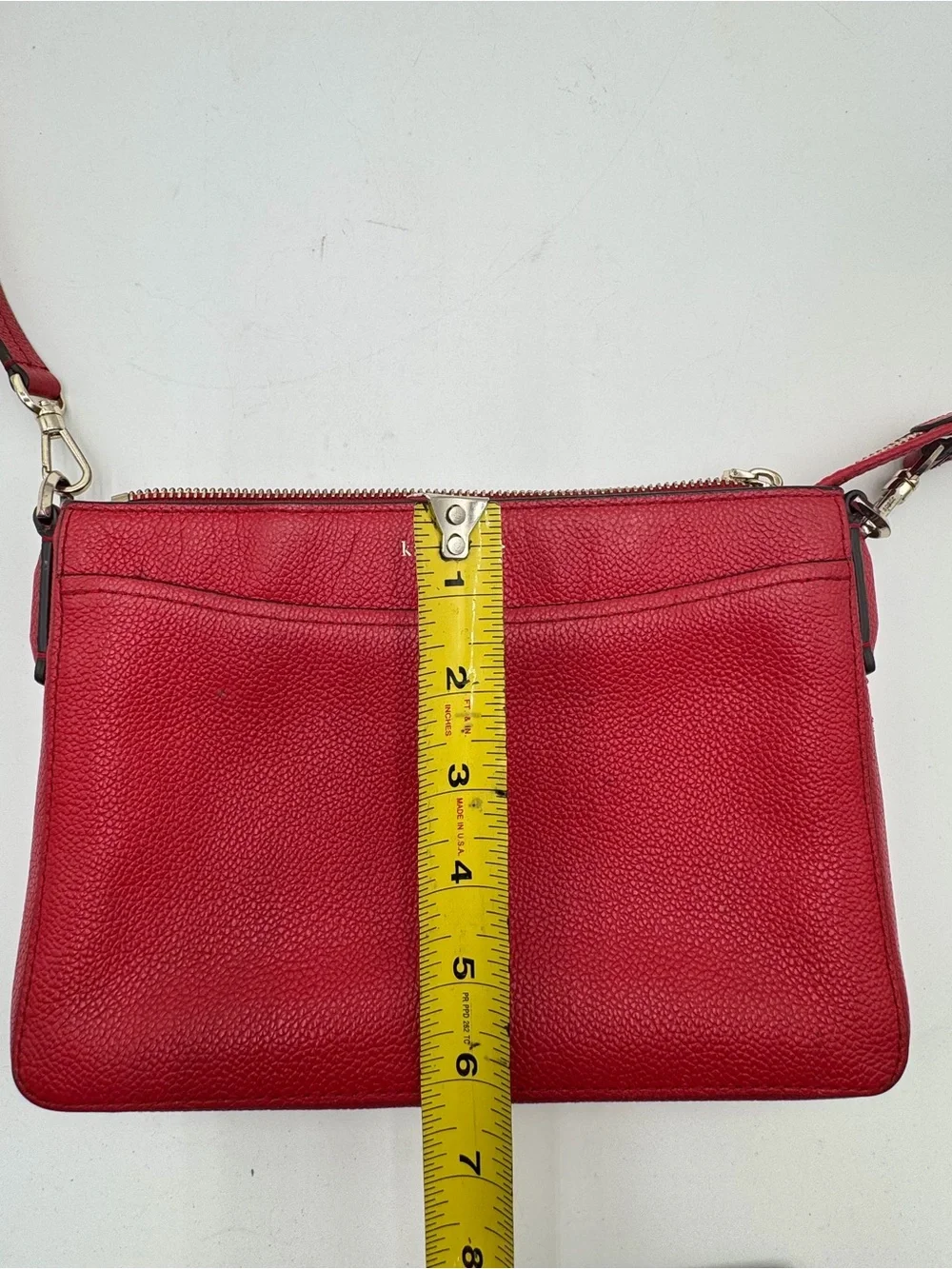 Kate Spade New York Red Pebbled Leather Crossbody Shoulder Bag Purse Dust Bag